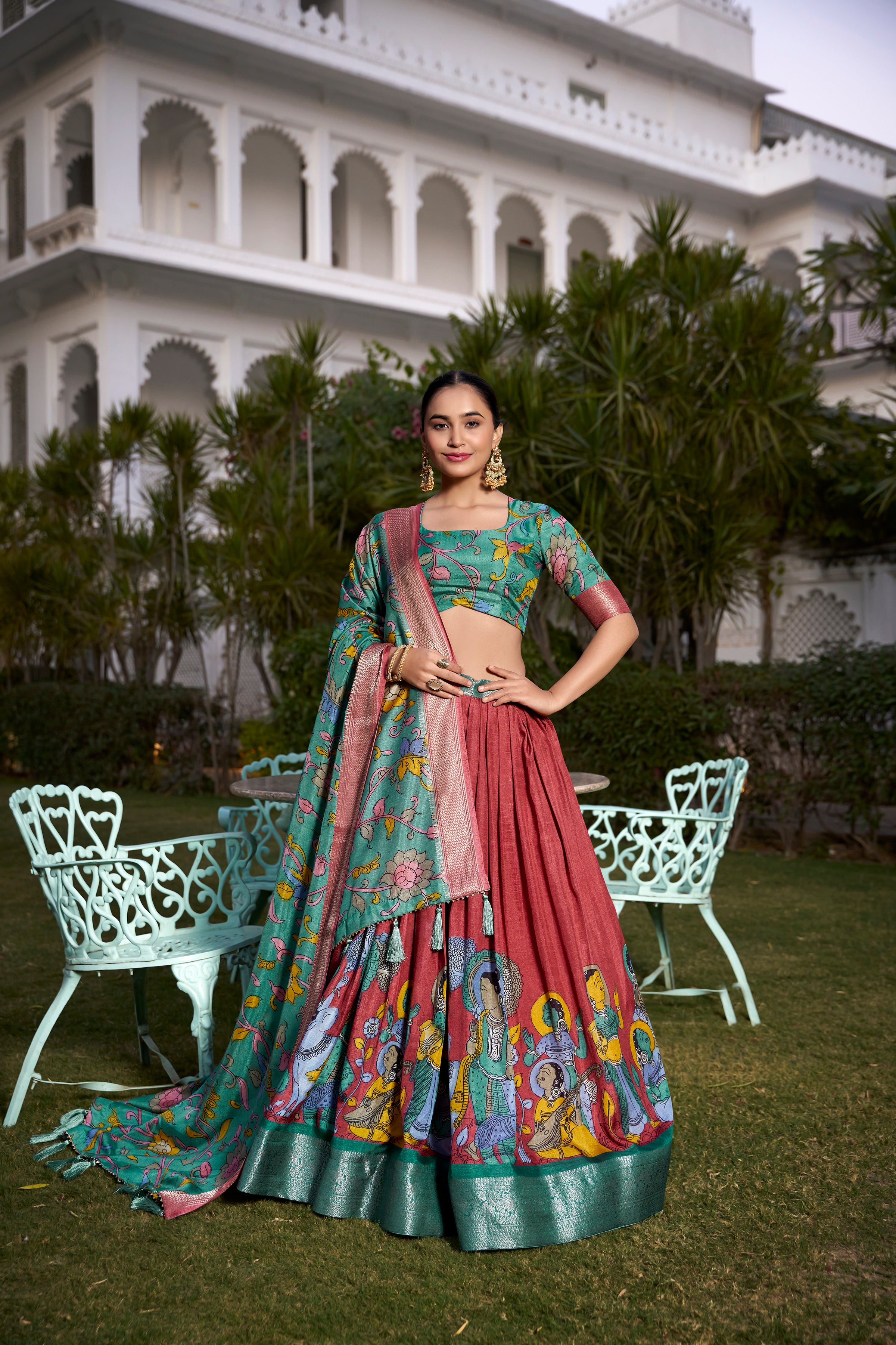 β¨ Festive Special Tussar Silk Lehenga β¨  Perfectly Blended for a Charming Look π